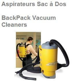 Commercial, Industrial and Specialized Vacuum Cleaners Backpack Vac Cleaners
