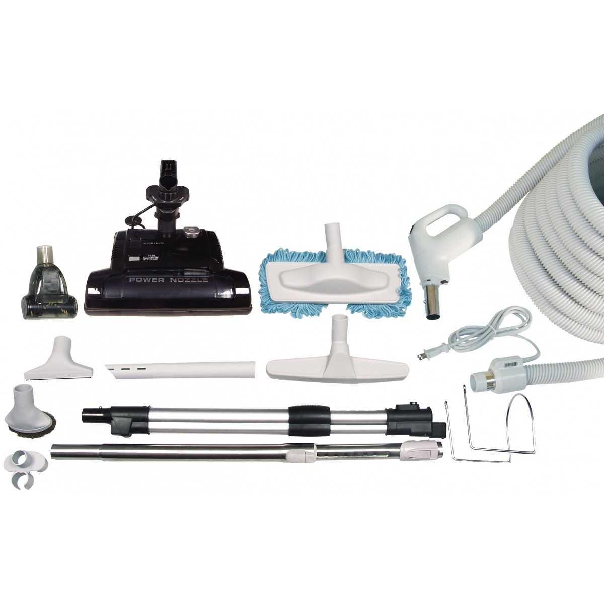 deluxe electric central vacuum attachment kit for carpet and floors