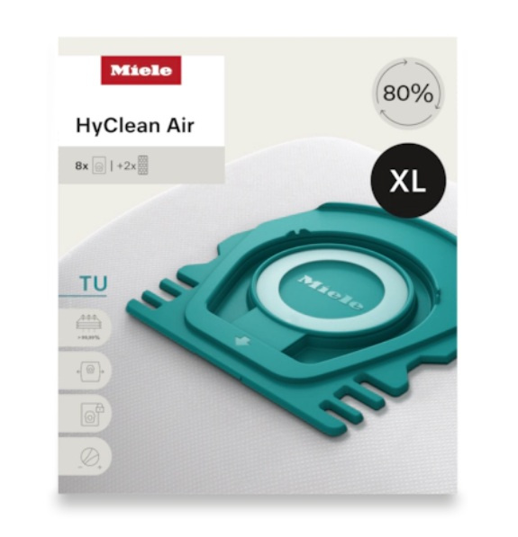 Miele HyClean Type TU Vacuum Cleaner Bags XL Pack (8